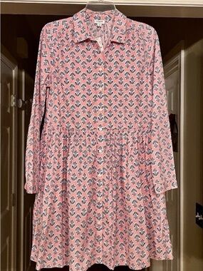 J. Crew factory Pink Floral Button-Front Casual Dress